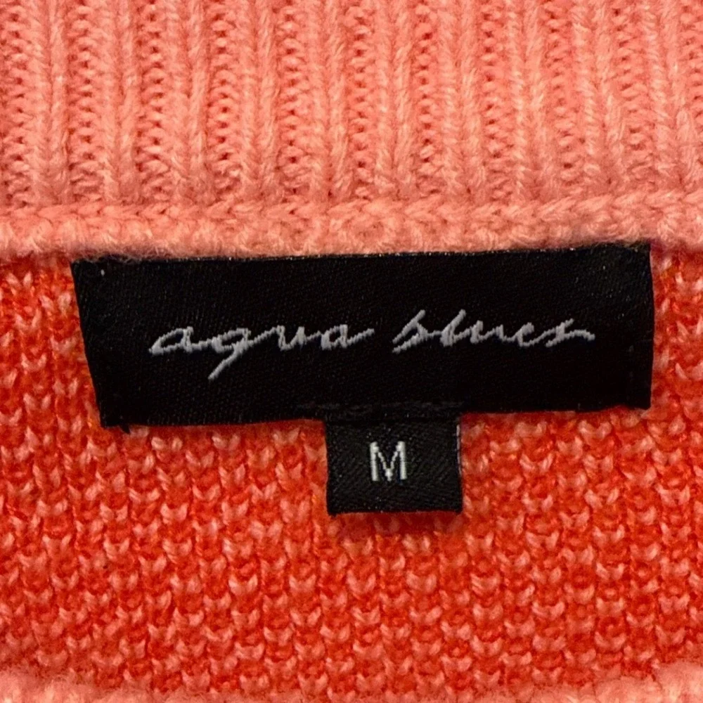 Aqua Blues Y2K Flame Sweater Pink Orange‎ Fire Graphic Knit Pullover Size Medium